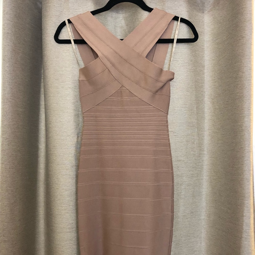 Herve leger blush bodycon dress